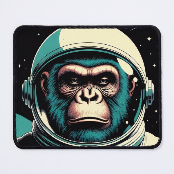 Item preview, MISSION UNKNOWN Astronaut Ape Retro Sci‑Fi T‑Shirt | Cosmic Monkey Space Graphic Tee designed and sold by Peanutspixel.