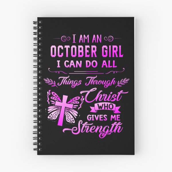 Item preview, October Girl Strength Through Christ Quote designed and sold by teeperfect.