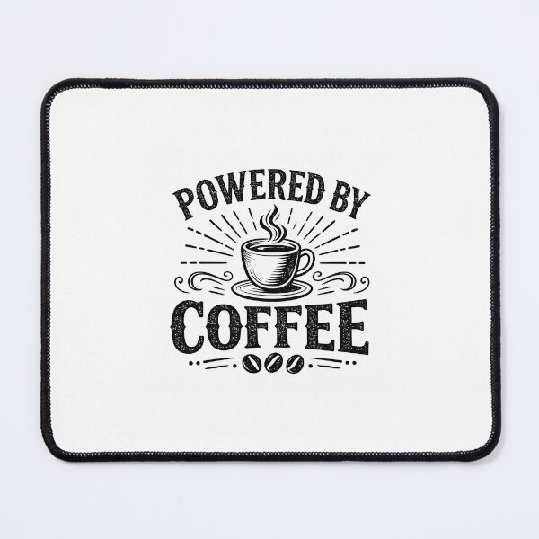 Item preview, Powered By Coffee | Vintage Coffee Lover Typography Design designed and sold by OakEmber.