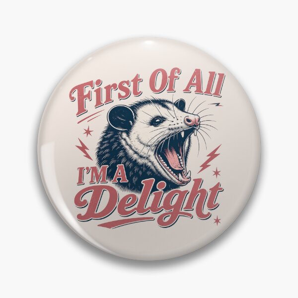 Item preview, First of All I'm a Delight Possum, Funny Vintage Animal Graphic, Retro Humor Gift designed and sold by Sprinkle12345.
