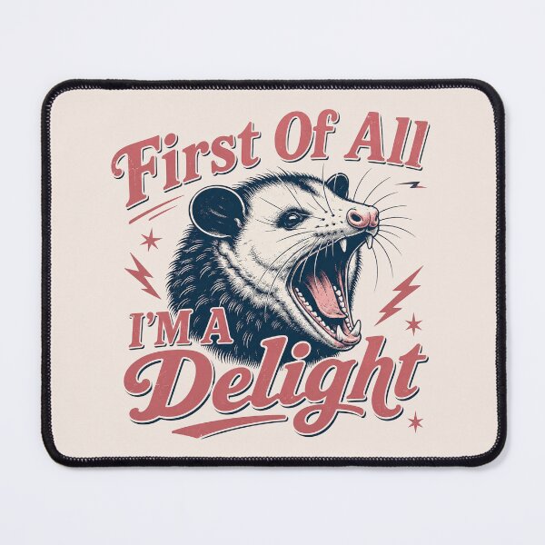 Item preview, First of All I'm a Delight Possum, Funny Vintage Animal Graphic, Retro Humor Gift designed and sold by Sprinkle12345.
