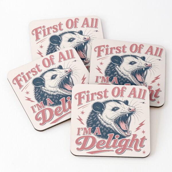 Item preview, First of All I'm a Delight Possum, Funny Vintage Animal Graphic, Retro Humor Gift designed and sold by Sprinkle12345.