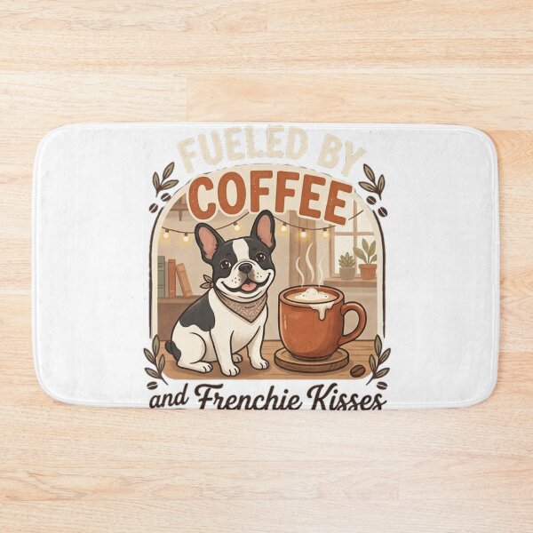 Item preview, Fueled by Coffee and Frenchie Kisses. designed and sold by  BreedCraft Studio.