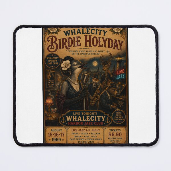 Item preview, Birdie Holyday Vintage Jazz Club Poster | Whalecity Harbor Jazz Night designed and sold by lorelunestudio.
