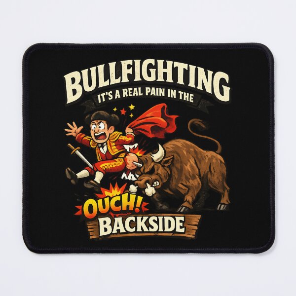 Item preview, Bullfighting It's a Real Pain in the Backside - Funny Western Rodeo Cartoon  designed and sold by SidTastic .