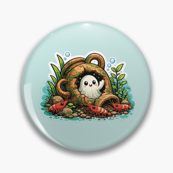 Item preview, Haunted Shrimp Cave Cute Aquarium Ghost designed and sold by SimplePoDesign.