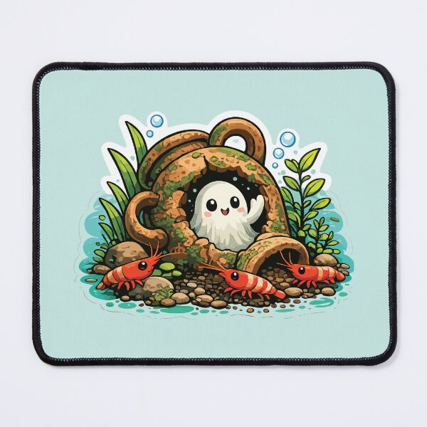 Item preview, Haunted Shrimp Cave Cute Aquarium Ghost designed and sold by SimplePoDesign.