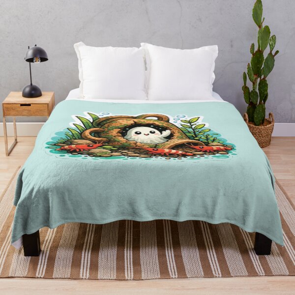 Item preview, Haunted Shrimp Cave Cute Aquarium Ghost designed and sold by SimplePoDesign.