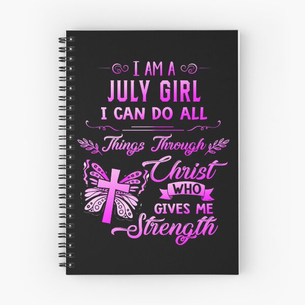 Item preview, July Girl Strength Through Christ Quote designed and sold by teeperfect.