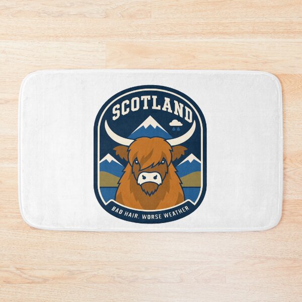 Item preview, Scotland Highland cattle weather humor badge designed and sold by Lyfeinsights.