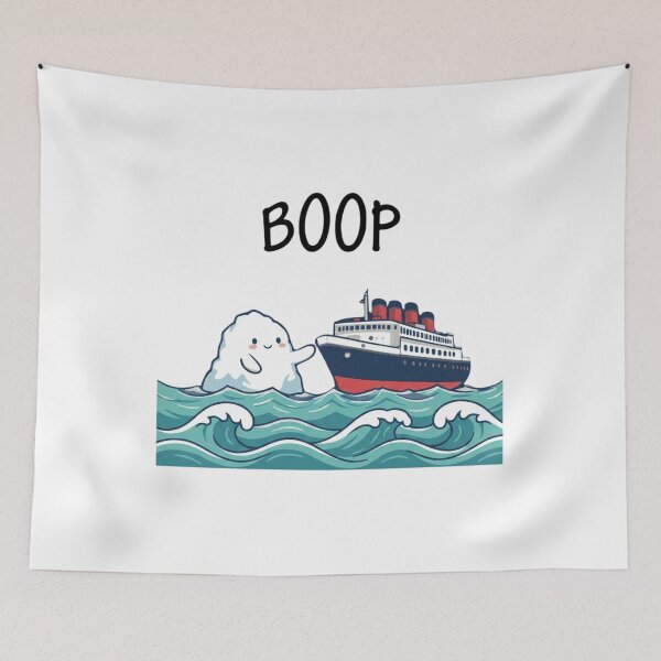 Item preview, Cute Iceberg Waving At Ocean Liner Kawaii designed and sold by SiarheiYur.