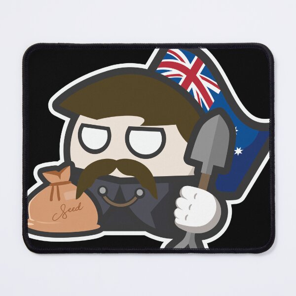 Item preview, Australian Pioneer Settler with Flag Cartoon designed and sold by Torket-y.