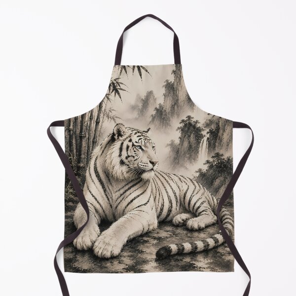 Item preview, Majestic White Tiger in Bamboo Mountains | Traditional Chinese Ink Painting designed and sold by ManJiangHong.