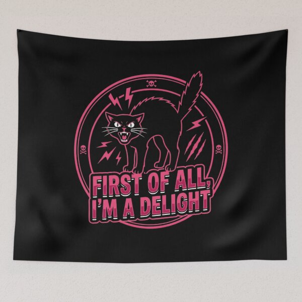 Item preview, First Of All I'm A Delight Angry Black Cat designed and sold by SiarheiYur.