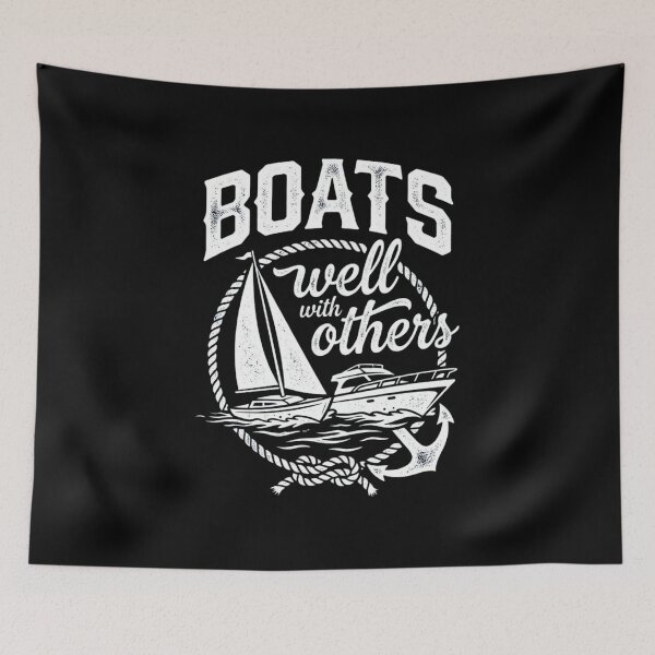 Item preview, Boats Well With Others Funny Nautical Sailing Design designed and sold by SiarheiYur.