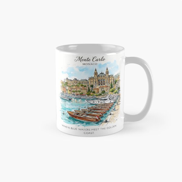 Item preview, Monte Carlo Monaco Watercolor Cityscape designed and sold by IvayloUzunov.