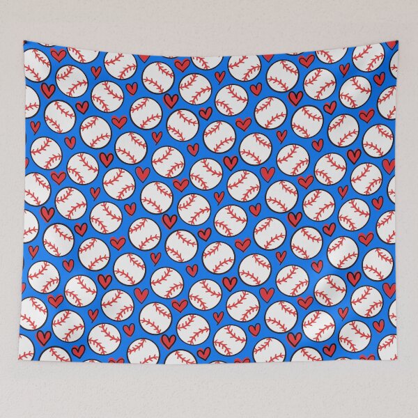 Item preview, Baseball Hearts Seamless Pattern designed and sold by CI Creative Design LLC.