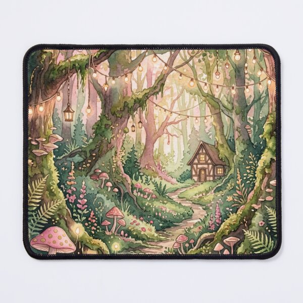 Item preview, Magical Mushroom Forest Path Fairy Lights Cottagecore designed and sold by Arobinoz.
