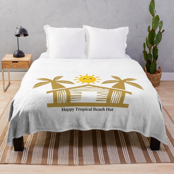 Item preview, Happy Tropical Beach Hut | Cute Summer Palm Tree Cottage designed and sold by designerTurker.