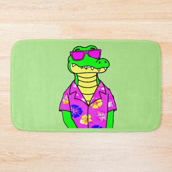 Item preview, Tropical Crocodile Summer | 80s Vaporwave Style Hawaiian Shirt designed and sold by AstronautMerch.
