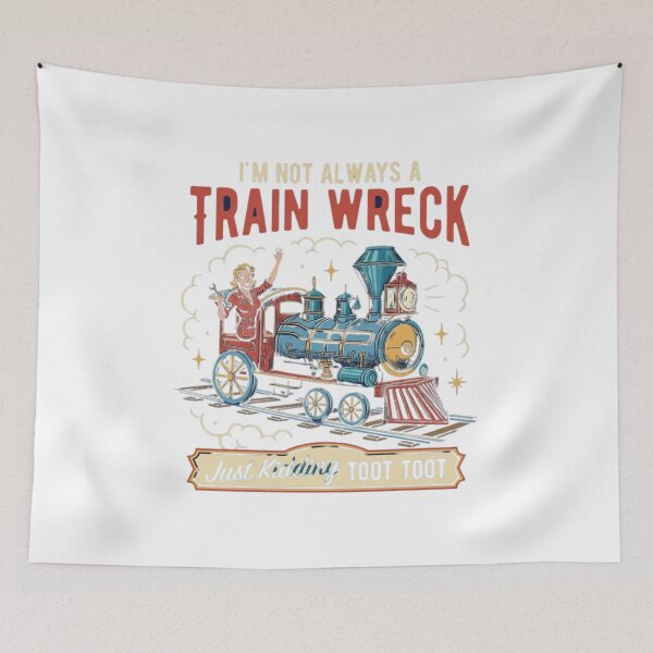 Item preview, Not Always A Train Wreck Funny Vintage Locomotive designed and sold by SiarheiYur.