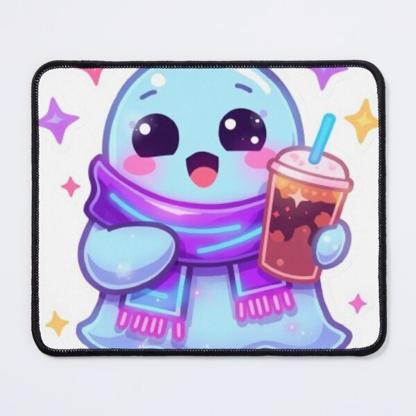 Item preview, Neon Cozy Ghost Coffee Kawaii Sticker | Glowing Cute Ghost PNG designed and sold by Stylestickers55.