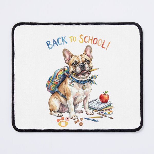 Item preview, Cute Watercolor French Bulldog Back to School Puppy with Backpack and Pencil designed and sold by VibranPalette.