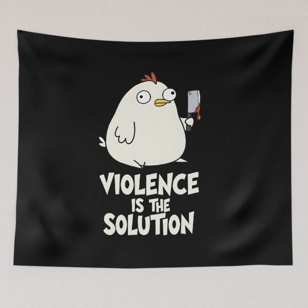 Item preview, Chicken With Knife Meme - Violence Is The Solution designed and sold by Jakub  Seweryn.