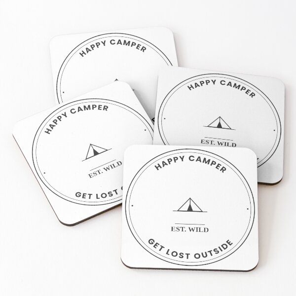 Item preview, Happy Camper Vintage Camping Badge Tee designed and sold by Babelon.