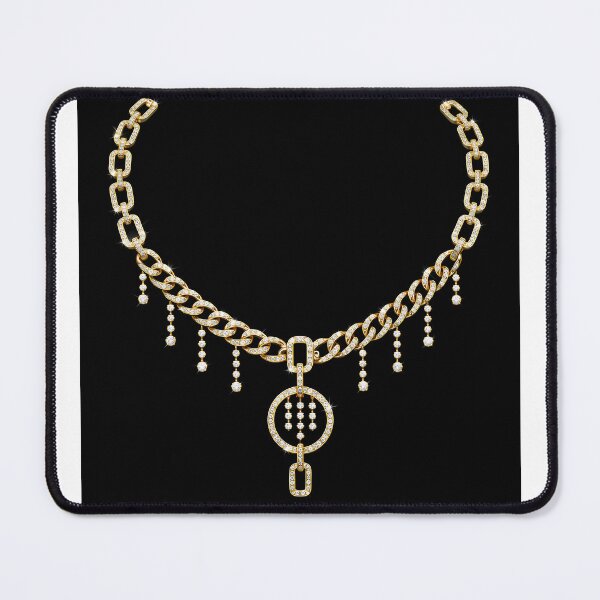 Item preview, Iced Out Gold Link Necklace with Chandelier Pendant designed and sold by Trans4med.