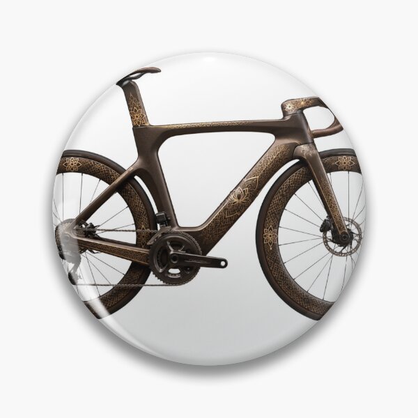 Item preview, Luxury Futuristic Carbon Fiber Road Bicycle – Matte Chocolate & Gold Arabesque Design designed and sold by Quirky Gaps.