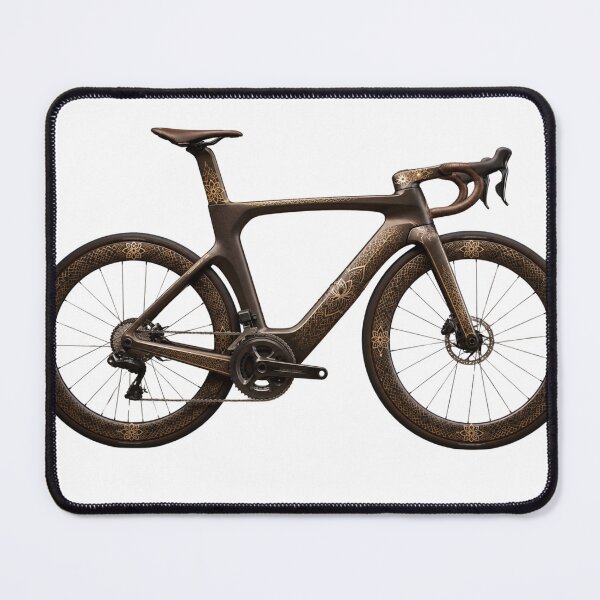 Item preview, Luxury Futuristic Carbon Fiber Road Bicycle – Matte Chocolate & Gold Arabesque Design designed and sold by Quirky Gaps.