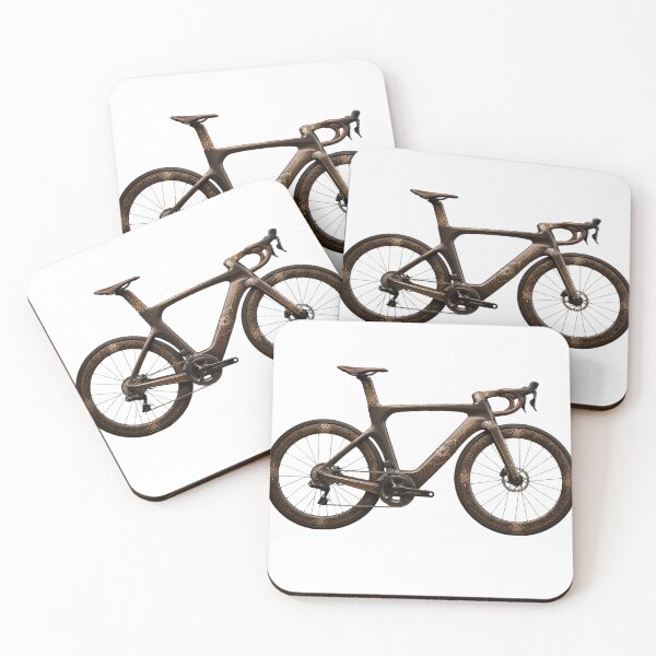 Artikelvorschau, Luxuriöses, futuristisches Rennrad aus Carbonfaser – Mattes Schokoladenbraun & Gold Arabesken-Design entworfen und verkauft von Quirky Gaps.