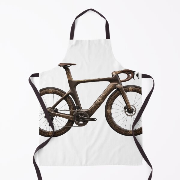 Item preview, Luxury Futuristic Carbon Fiber Road Bicycle – Matte Chocolate & Gold Arabesque Design designed and sold by Quirky Gaps.