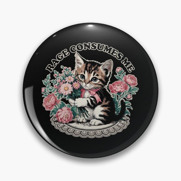 Item preview, Rage Consumes Me Angry Cute Kitten Floral Vintage designed and sold by SiarheiYur.