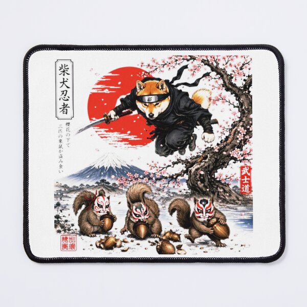 Item preview, Shinobi Shiba Ninja | Kabuki Squirrel Heist | Japanese Ukiyo-e Dog Warrior designed and sold by Natalia-Vlad.