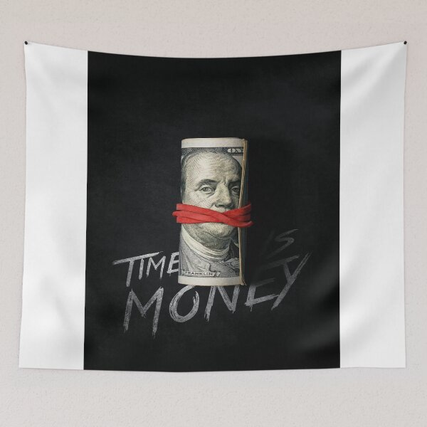Item preview, Time is Money - Dark Urban Motivational Quote and a 100 Dollar Bill designed and sold by RAYBIL.