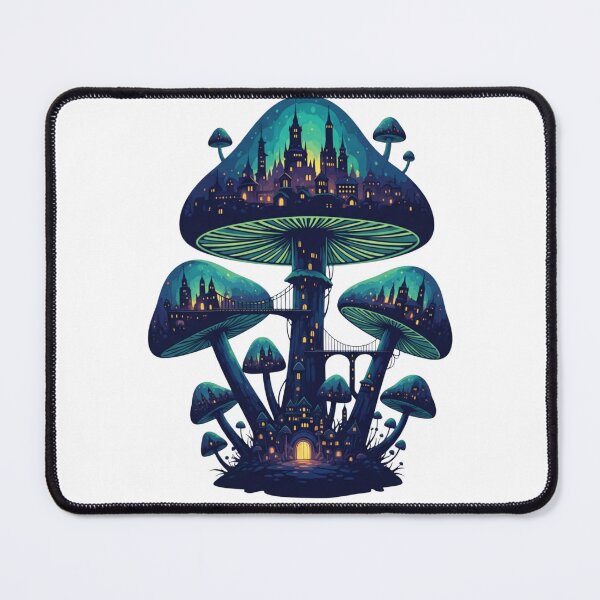 Item preview, Mystical Mushroom City – Fantasy Fungi Kingdom Night Art designed and sold by Dzblack.