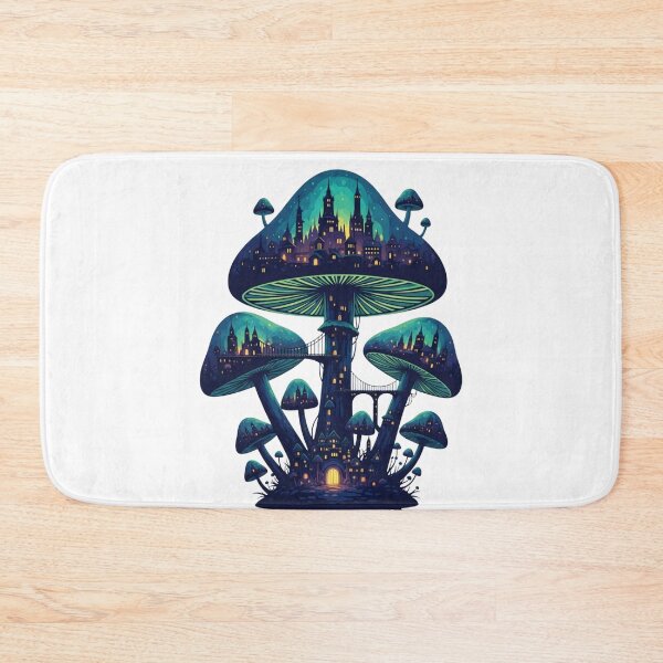 Item preview, Mystical Mushroom City – Fantasy Fungi Kingdom Night Art designed and sold by Dzblack.