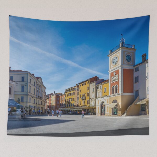 Item preview, Historic Clock Tower in Marshal Tito Square, Rovinj designed and sold by Viv Thompson Photography .