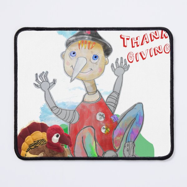 Item preview, Happy Thanks Giving Playing Wood PINOCCHIO (Original Drawing by ACCI) designed and sold by VanyssaGraphics.