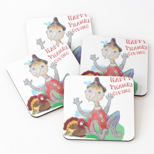Item preview,  Happy Thanks Giving Playing Wood PINOCCHIO (Original Drawing by ACCI) designed and sold by VanyssaGraphics.
