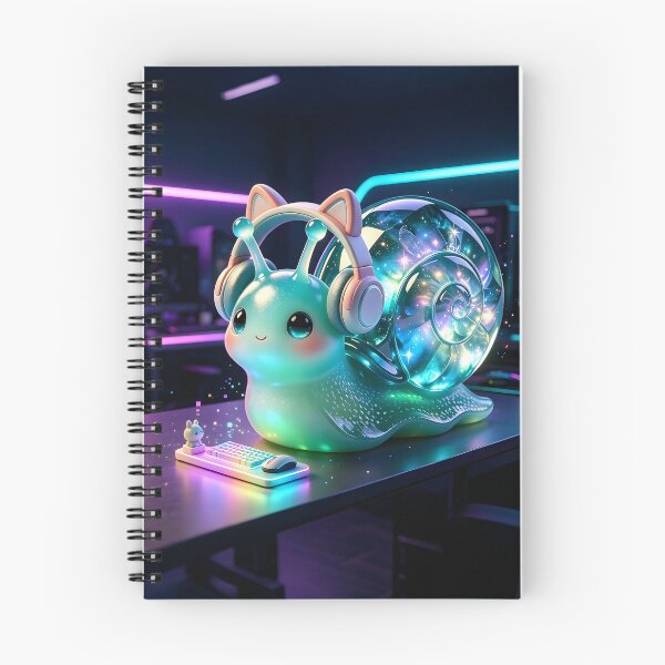 Item preview, Gamer Emerald Snail - Cute Jelly Snail with Gaming Headphones designed and sold by ABYSSLAB.