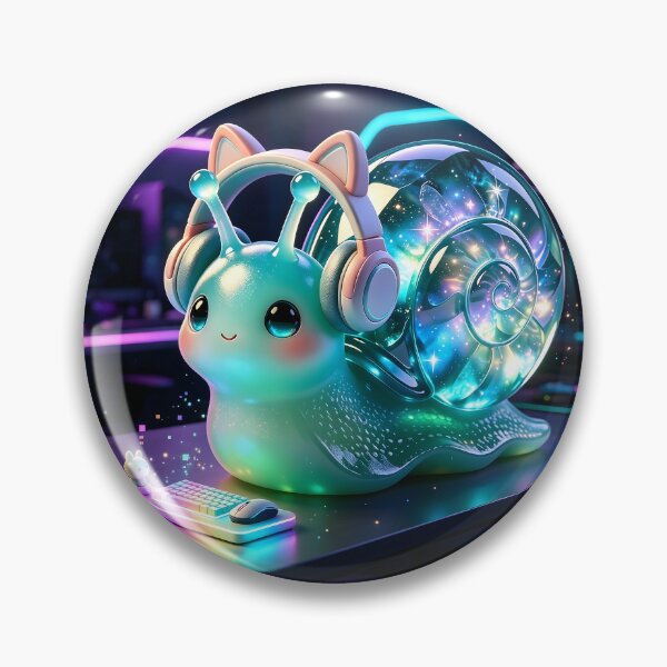 Item preview, Gamer Emerald Snail - Cute Jelly Snail with Gaming Headphones designed and sold by ABYSSLAB.