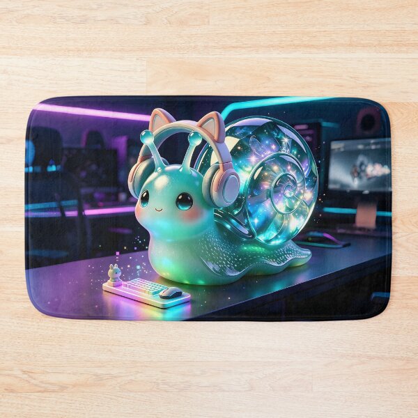 Item preview, Gamer Emerald Snail - Cute Jelly Snail with Gaming Headphones designed and sold by ABYSSLAB.
