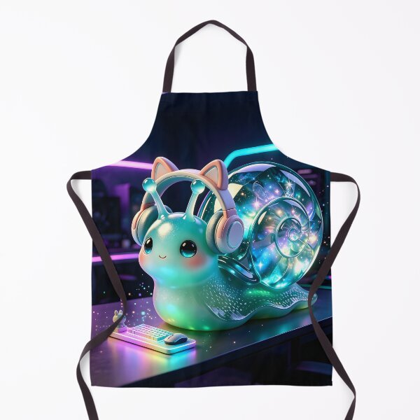 Item preview, Gamer Emerald Snail - Cute Jelly Snail with Gaming Headphones designed and sold by ABYSSLAB.