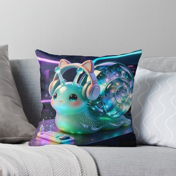 Item preview, Gamer Emerald Snail - Cute Jelly Snail with Gaming Headphones designed and sold by ABYSSLAB.