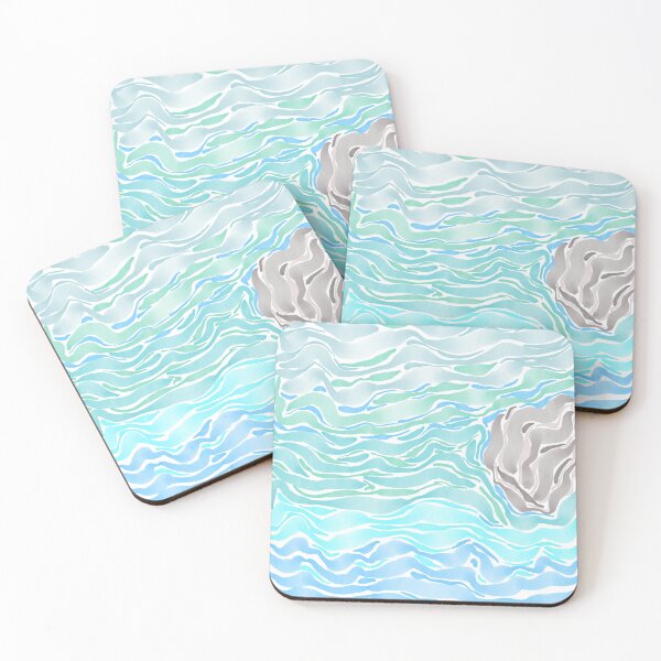 Item preview, Watercolor Water and Stone Impressionistic Hand Painted Digital Art  designed and sold by HydrangeaDelMar.