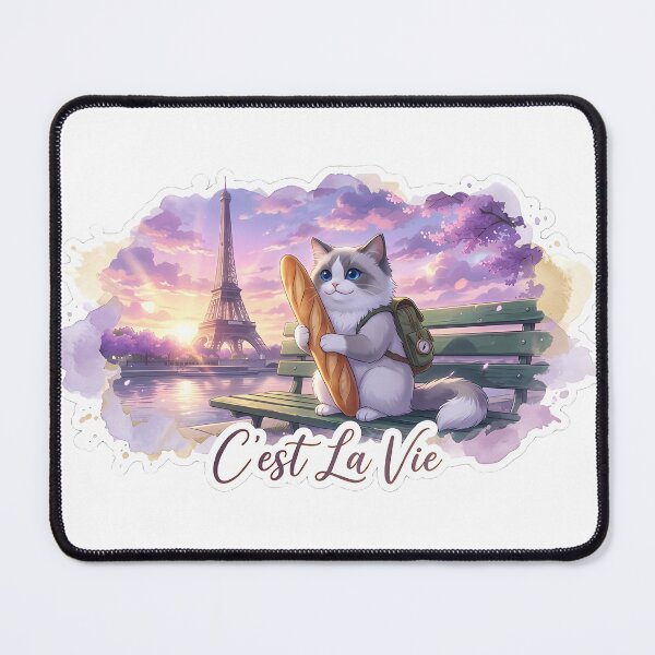Item preview, Shinkai Ragdoll Eiffel Tower Tee: C'est La Vie designed and sold by MossyAndPearl.
