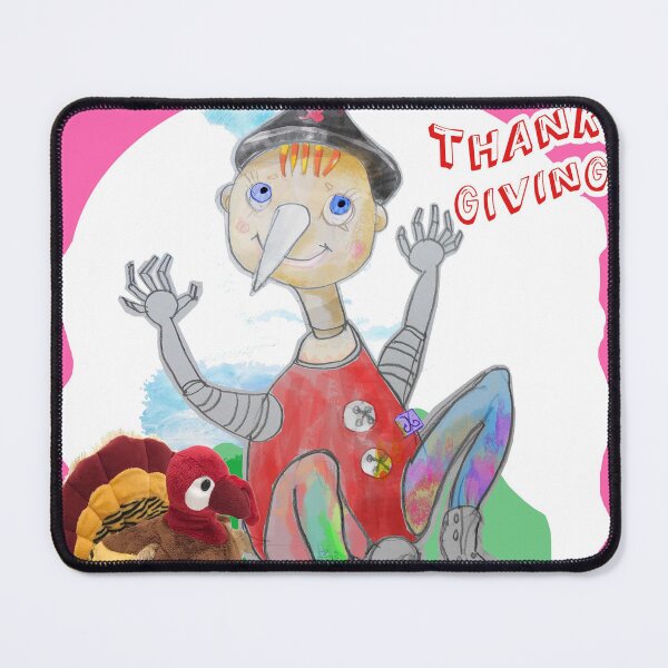 Item preview, Happy Thanks Giving Playing Wood PINOCCHIO (Original Drawing by ACCI) designed and sold by VanyssaGraphics.